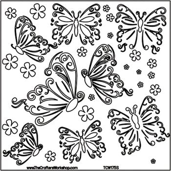 Crafters Workshop Stencil 6X6 - Butterflies - merriartist.com