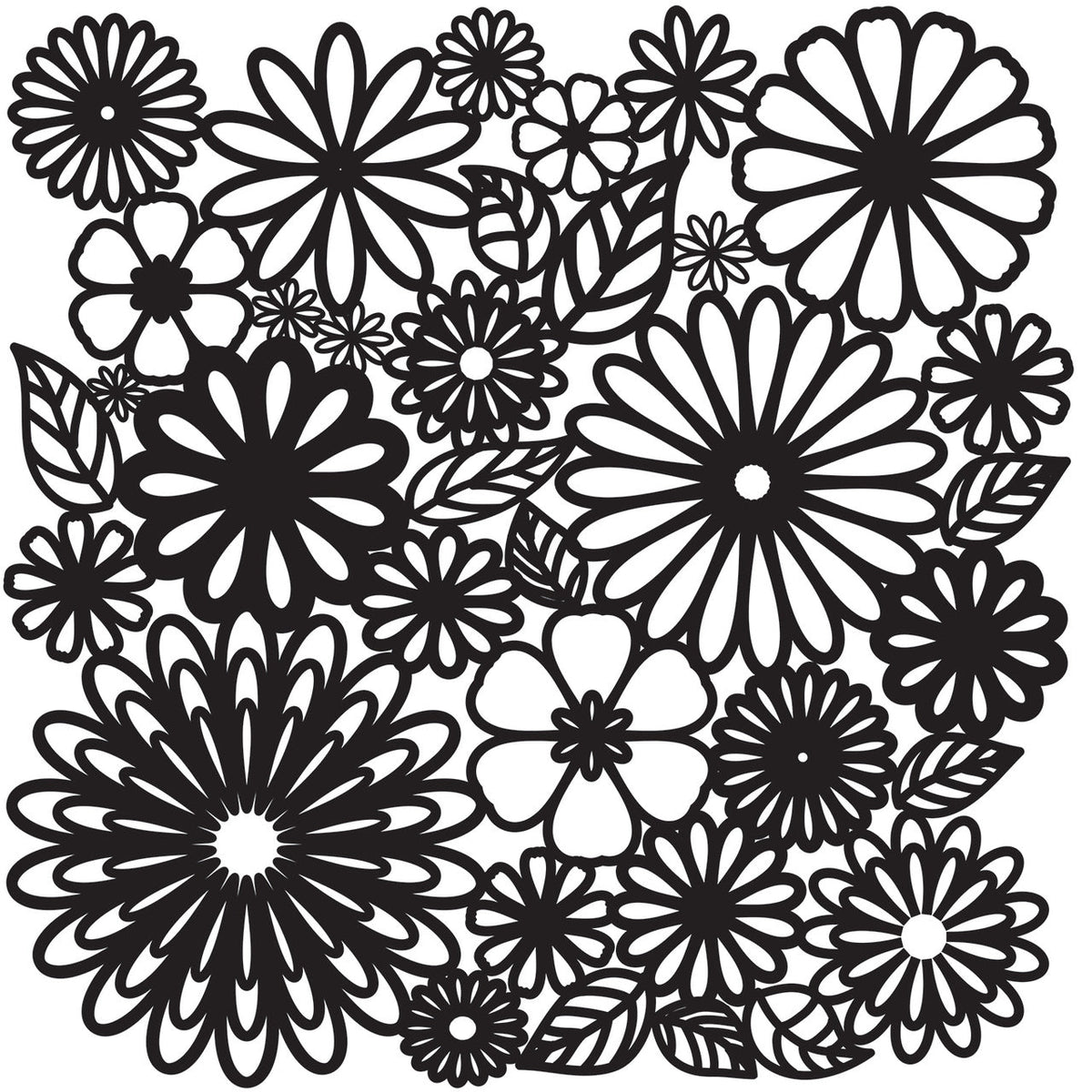 Crafters Workshop Stencil 6X6 - Flower Frenzy - merriartist.com