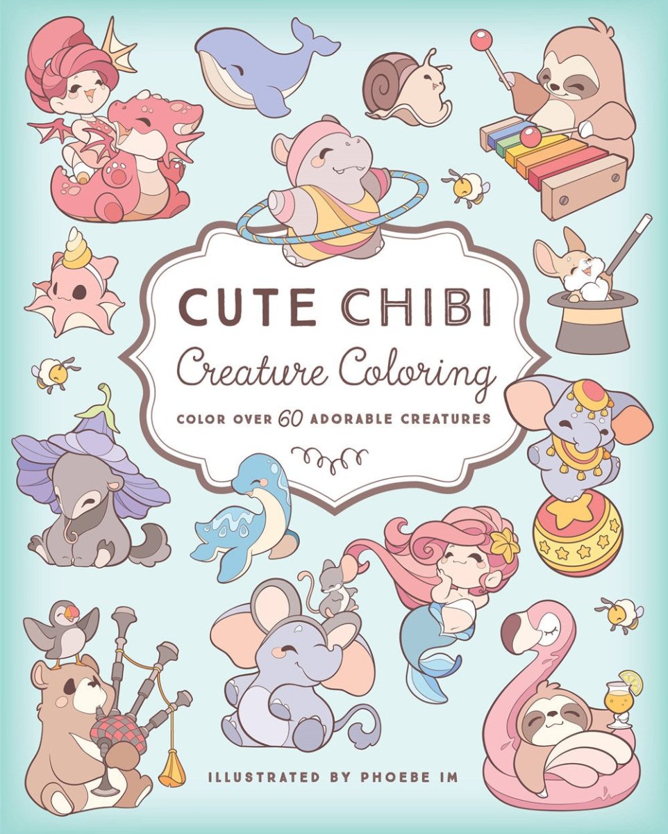 Cute Chibi Creature Coloring - Color over 60 adorable creatures - merriartist.com