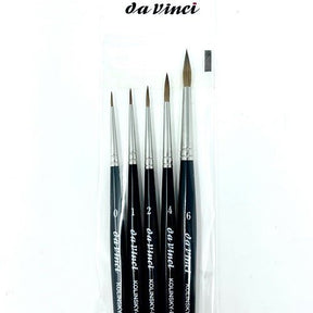 da Vinci 5359 - Ussuri Kolinsky Round 5 brush Set (Sizes 0,1,2,4,6) - merriartist.com