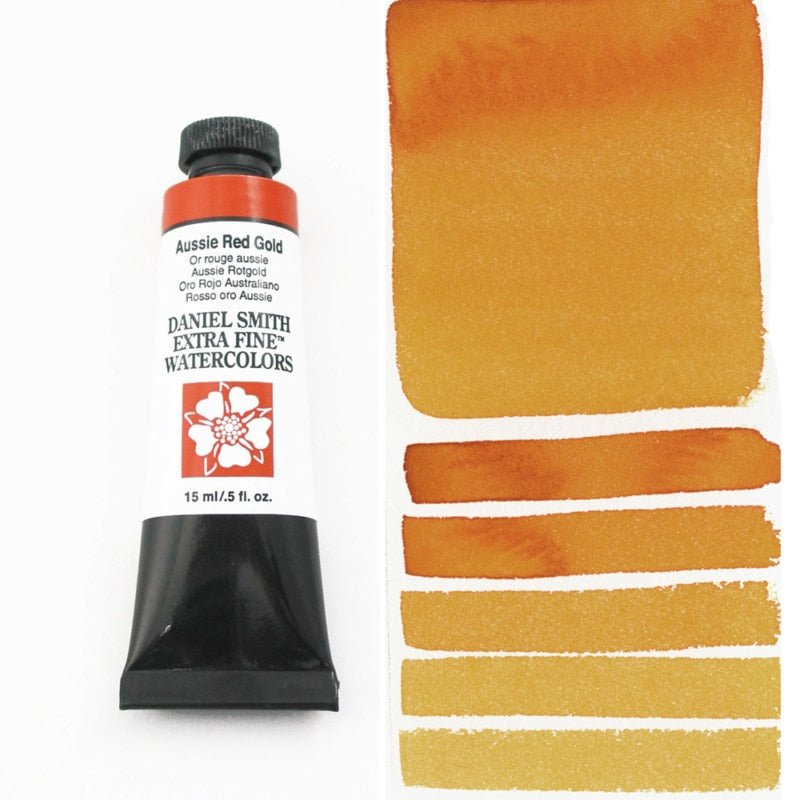 Daniel Smith Extra Fine Watercolor - Aussie (Australian) Red Gold 15 ml - merriartist.com