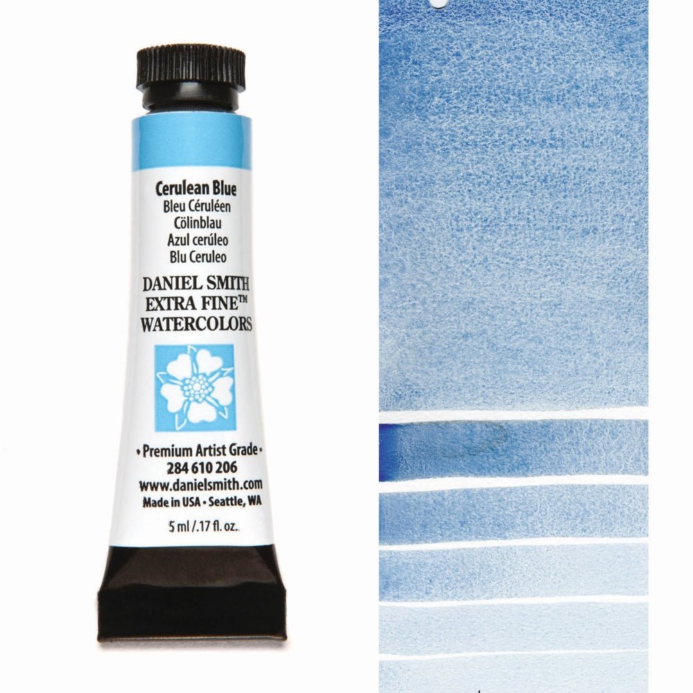 Daniel Smith Extra Fine Watercolor - Cerulean Blue (PB 35) 5 ml (small tube) - merriartist.com