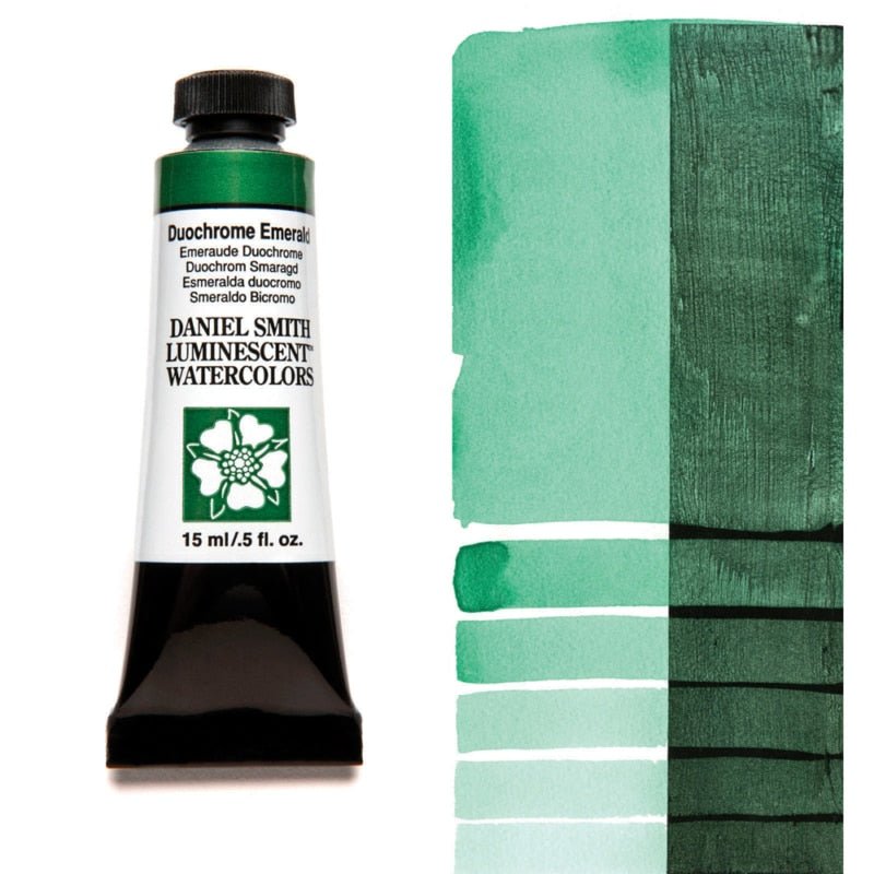 Daniel Smith Extra Fine Watercolor - Duochrome Emerald 15 ml - merriartist.com