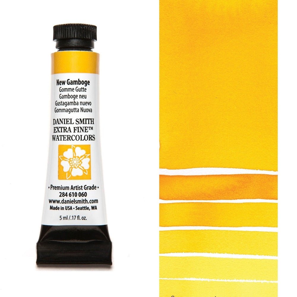 Daniel Smith Extra Fine Watercolor - New Gamboge (PY97 PY110) 5 ml (small tube) - merriartist.com