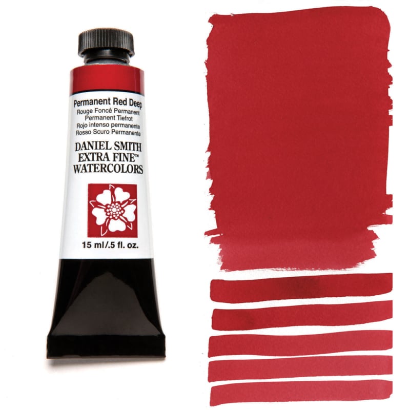 Daniel Smith Extra Fine Watercolor - Permanent Red Deep 15 ml - merriartist.com