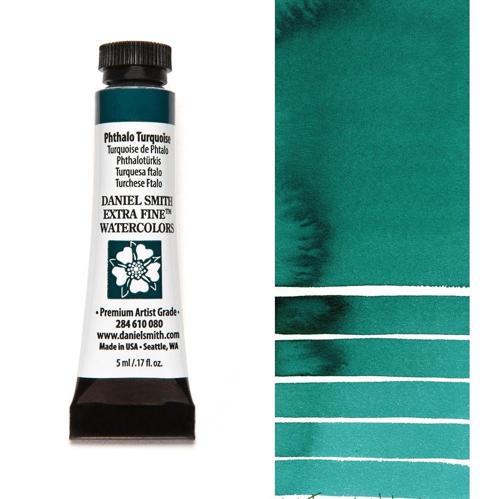Daniel Smith Extra Fine Watercolor - Phthalo Turquoise 5 ml (small tube) - merriartist.com