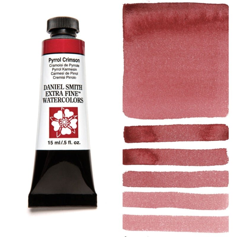 Daniel Smith Extra Fine Watercolor - Pyrrol Crimson 15 ml - merriartist.com