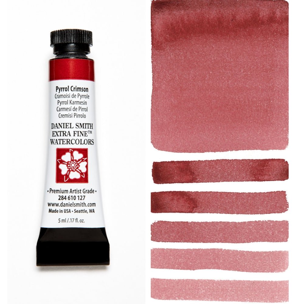Daniel Smith Extra Fine Watercolor - Pyrrol Crimson 5 ml - merriartist.com