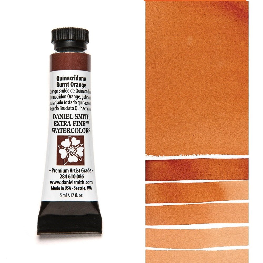 Daniel Smith Extra Fine Watercolor - Quinacridone Burnt Orange 5 ml (small tube) - merriartist.com