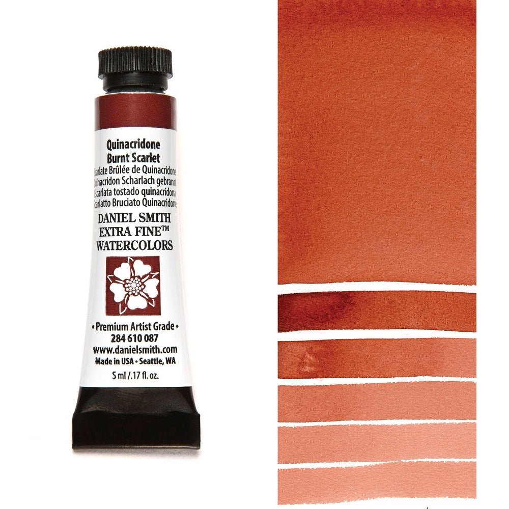 Daniel Smith Extra Fine Watercolor - Quinacridone Burnt Scarlet 5 ml (small tube) - merriartist.com