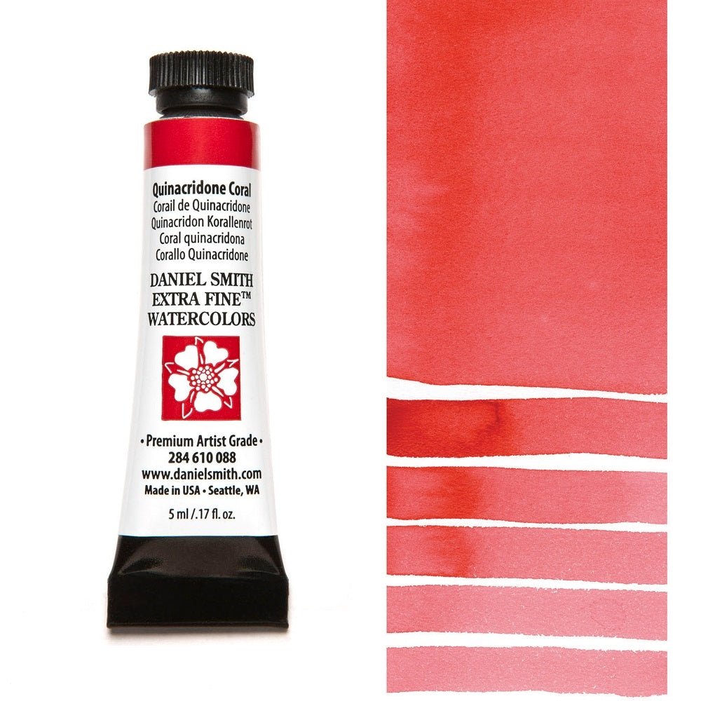 Daniel Smith Extra Fine Watercolor - Quinacridone Coral 5 ml (small tube) - merriartist.com