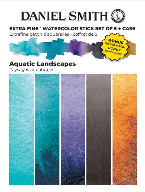 DANIEL SMITH Extra Fine Watercolor Stick Set of 5 Aquatic Landscapes - merriartist.com