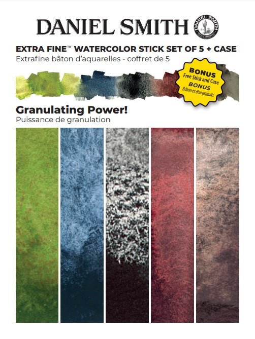DANIEL SMITH Extra Fine Watercolors Stick Set of 5 Granulating Power! - merriartist.com