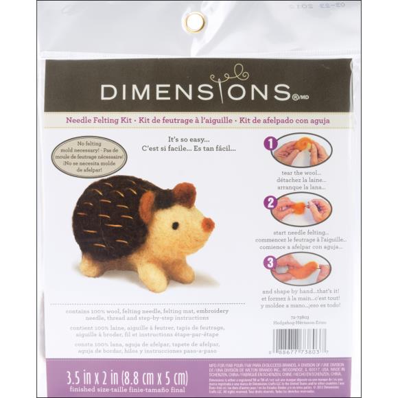 Dimensions Feltworks Needle Felting Kit - Hedgehog - merriartist.com