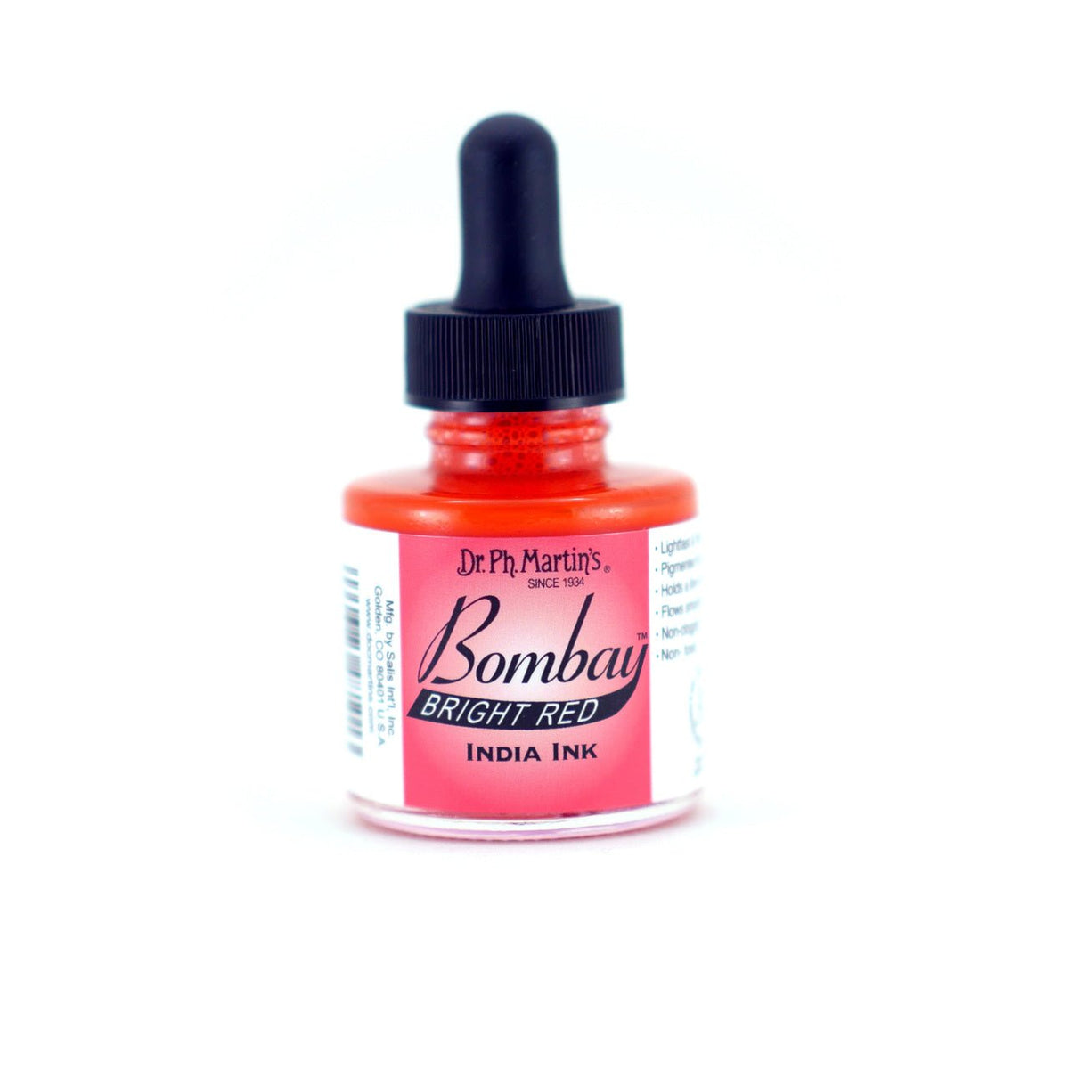 Dr. P.H. Martin Bombay India Ink 1oz - Bright Red - merriartist.com