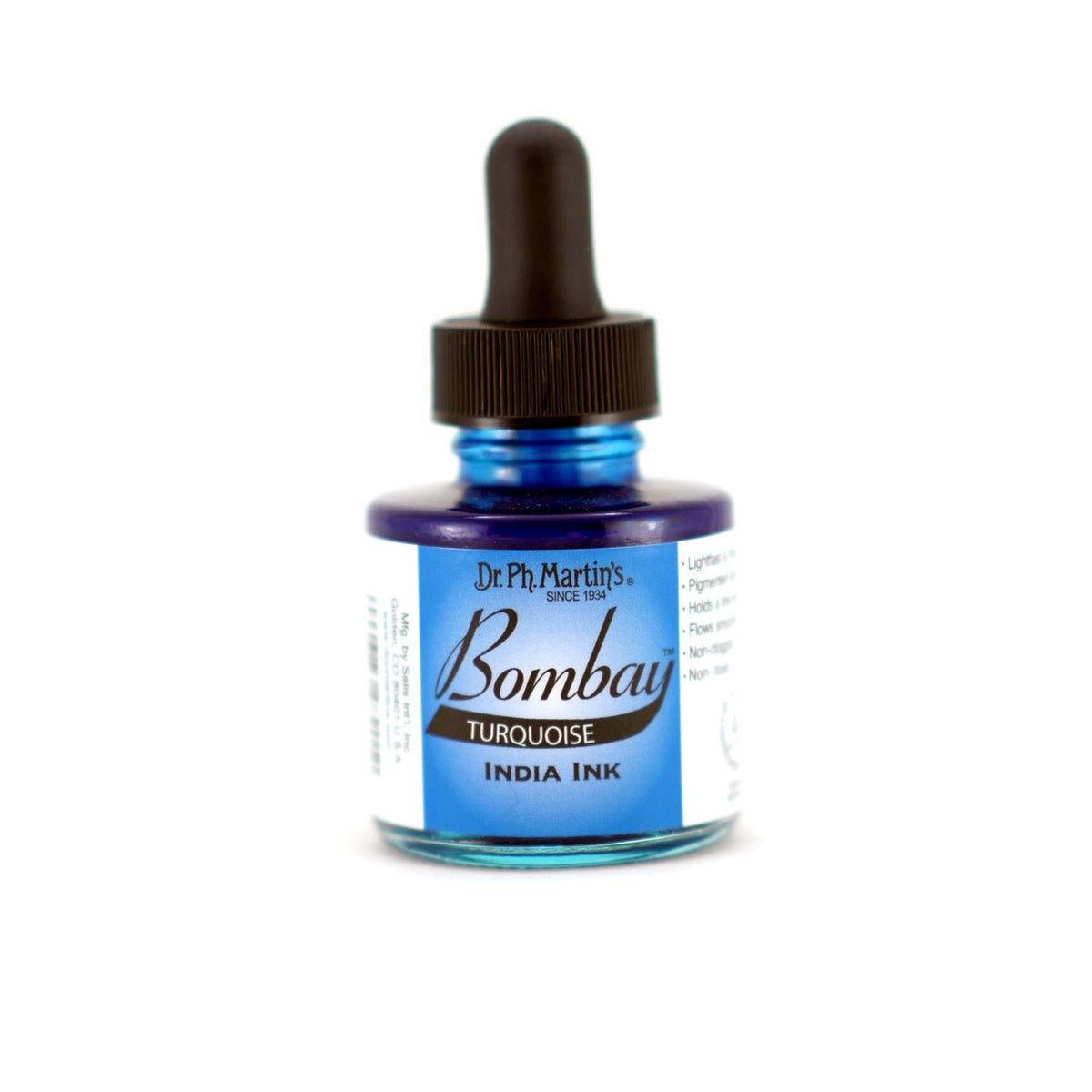 Dr. P.H. Martin Bombay India Ink 1oz - Turquoise - merriartist.com