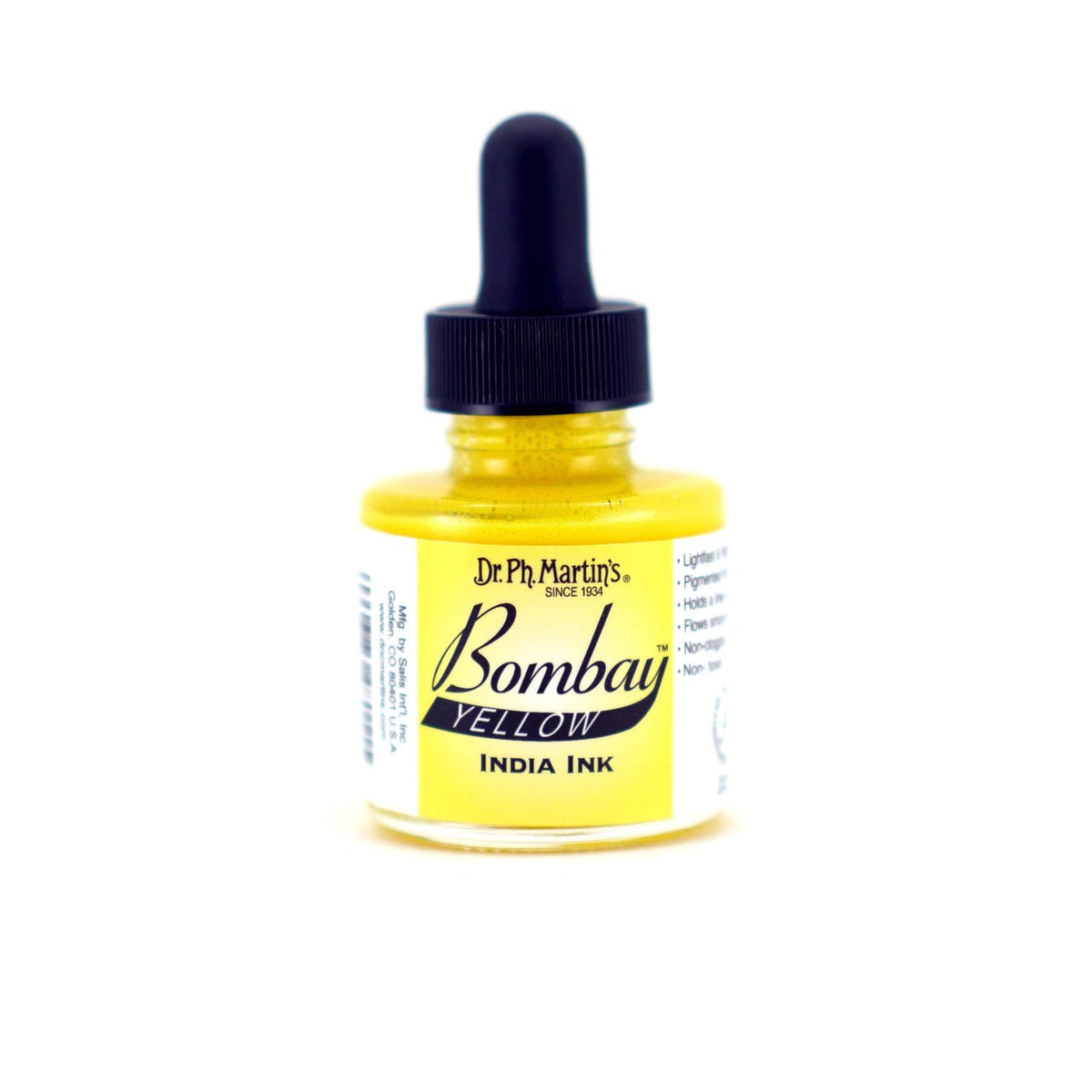 Dr. P.H. Martin Bombay India Ink 1oz - Yellow - merriartist.com