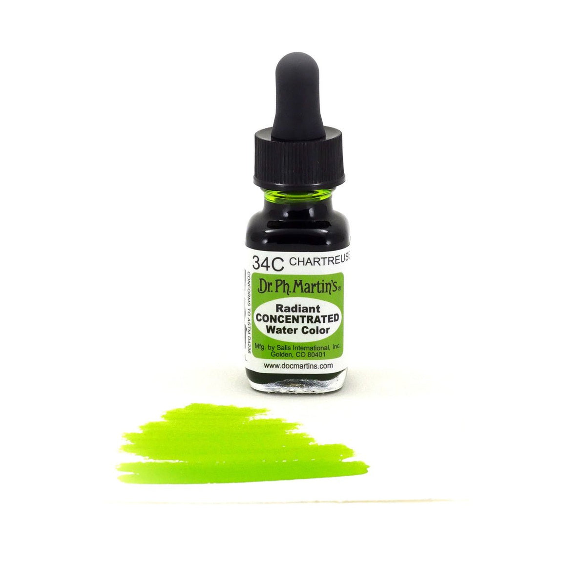 Dr. Ph. Martin's Radiant Watercolor .5 oz - Chartreuse - merriartist.com