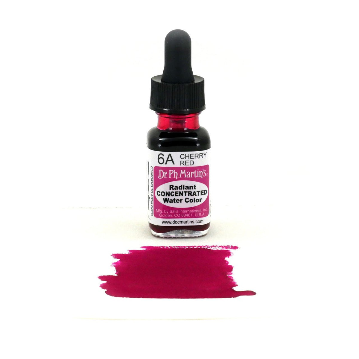 Dr. Ph. Martin's Radiant Watercolor .5 oz - Cherry Red - merriartist.com