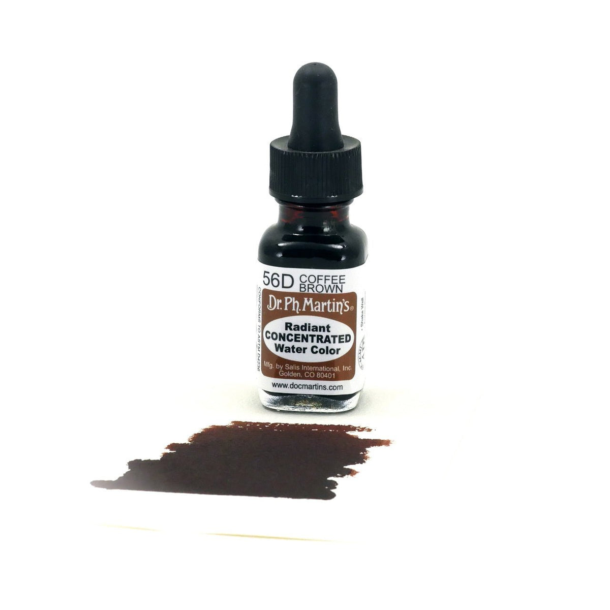 Dr. Ph. Martin's Radiant Watercolor .5 oz - Coffee Brown - merriartist.com