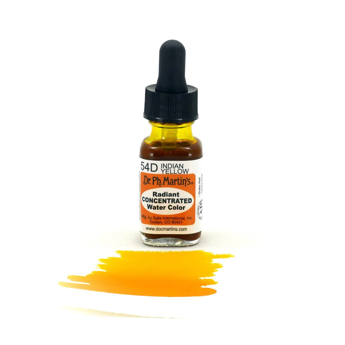 Dr. Ph. Martin's Radiant Watercolor .5 oz - Indian Yellow - merriartist.com