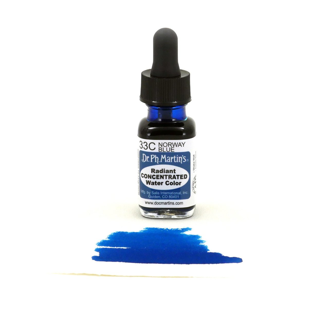 Dr. Ph. Martin's Radiant Watercolor .5 oz - Norway Blue - merriartist.com