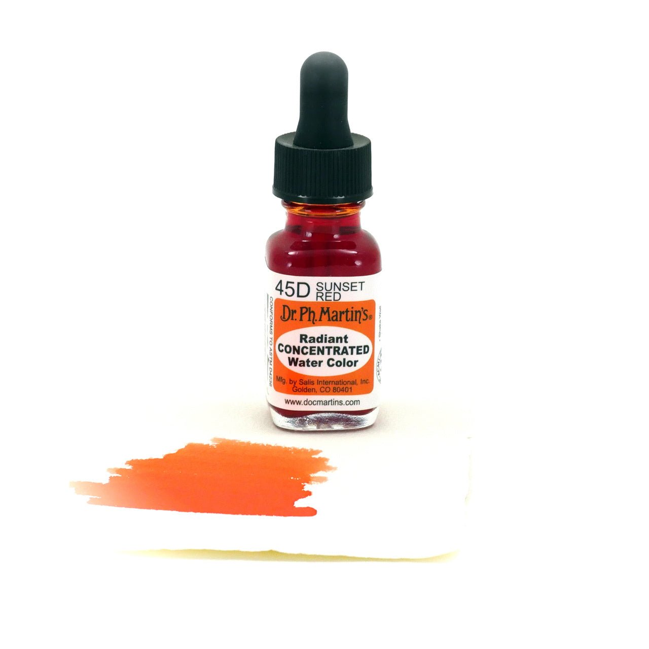 Dr. Ph. Martin's Radiant Watercolor .5 oz - Sunset Red - merriartist.com