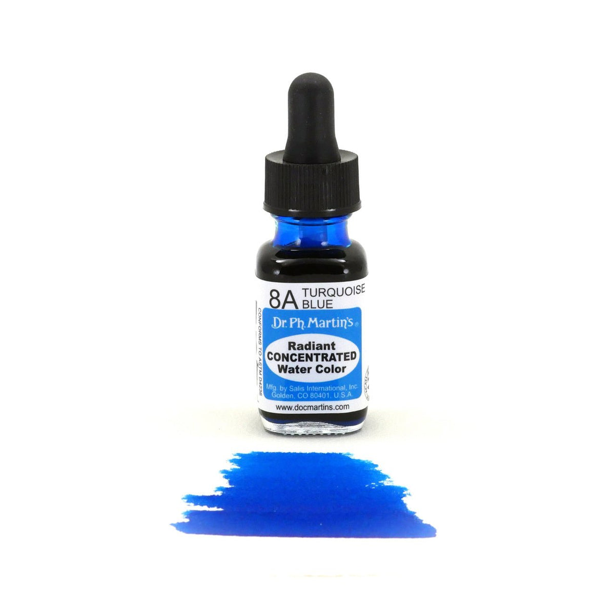 Dr. Ph. Martin's Radiant Watercolor .5 oz - Turquoise Blue - merriartist.com