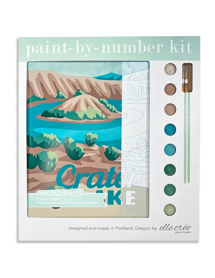 Crater Lake | Paint-by-Number Kit for Adults — Elle Crée (she creates)
