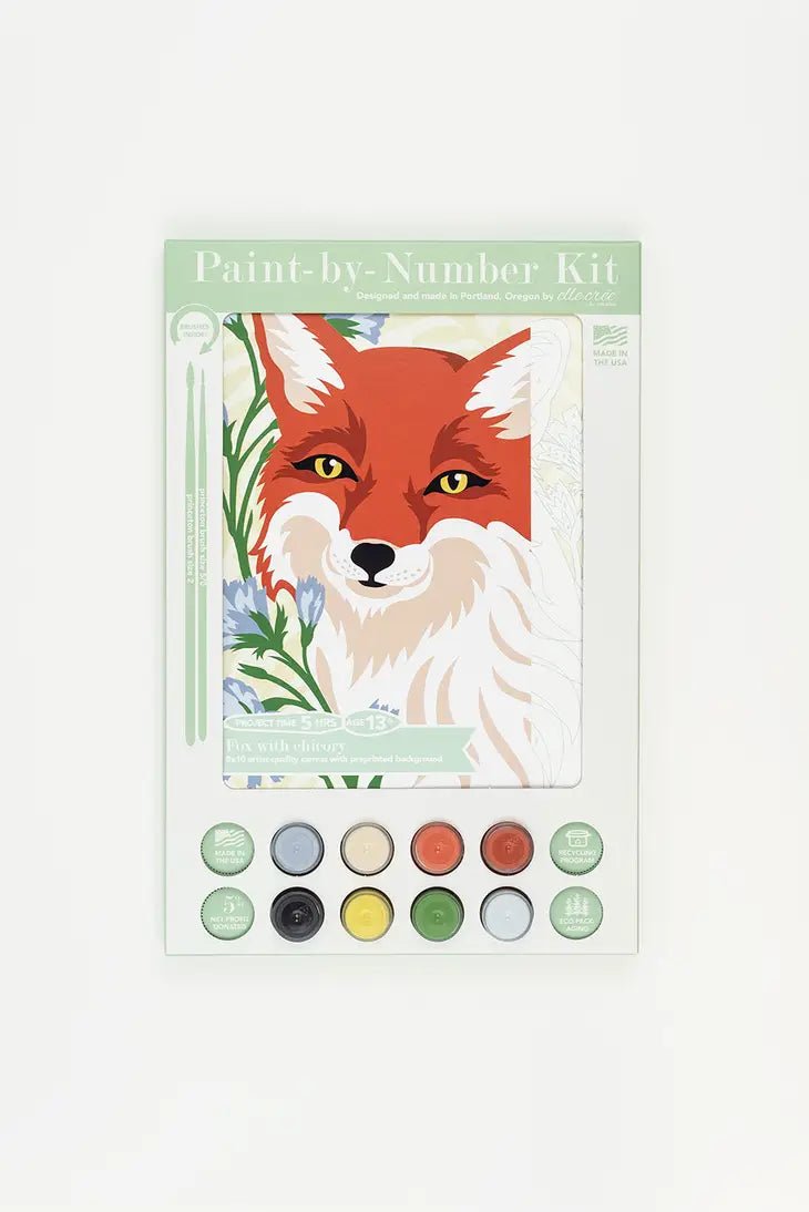 elle crée Fox with Chicory Paint-by-Number Kit - merriartist.com