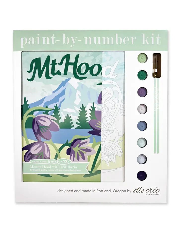 elle crée Mt. Hood with Fritillaria Paint-by-Number Kit - merriartist.com