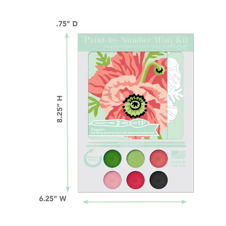 elle crée Poppies MINI Paint-by-Number Kit - merriartist.com