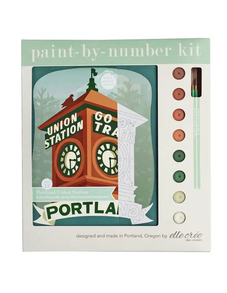 elle crée Portland Union Station Paint-by-Number Kit - merriartist.com