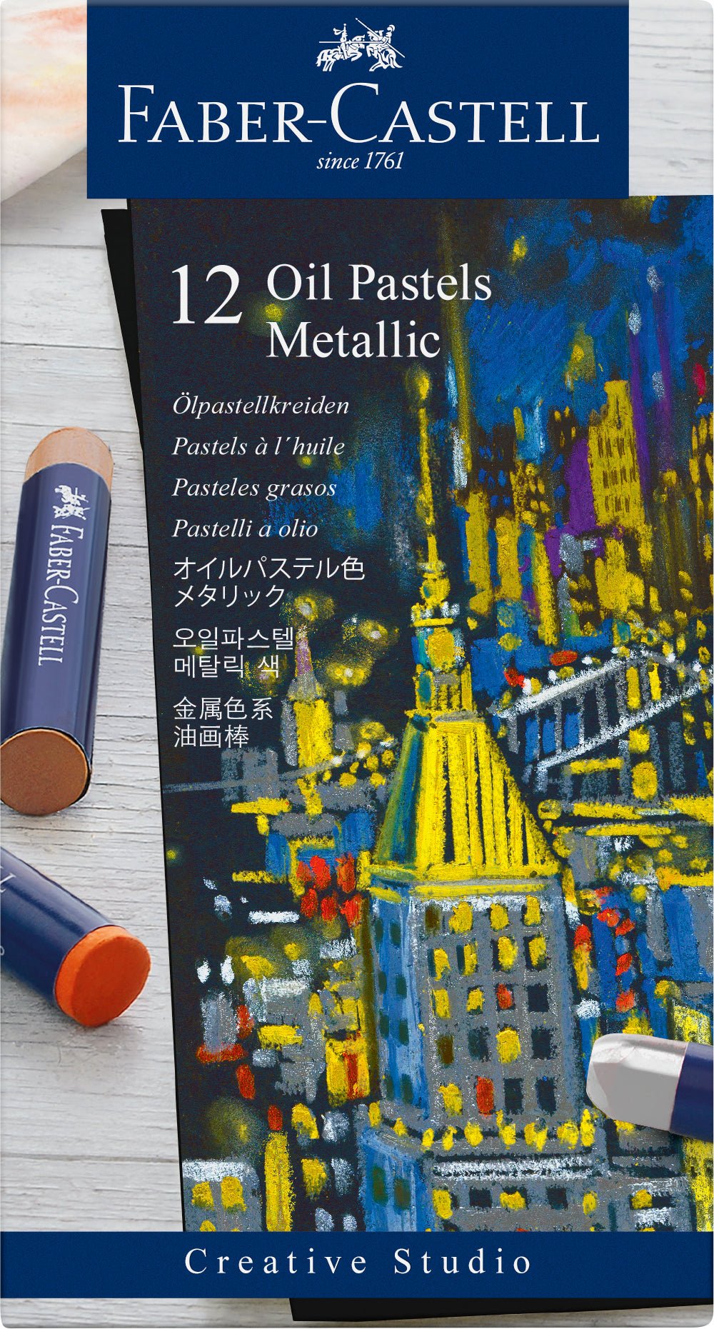 Faber-Castell Creative Studio Oil Pastels - Metallic Set of 12 - merriartist.com