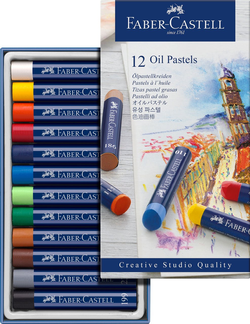 Faber-Castell Creative Studio Oil Pastels Set of 12 - merriartist.com
