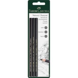 Faber-Castell PITT Charcoal Pencil Set (Soft, Med, Hard) - merriartist.com