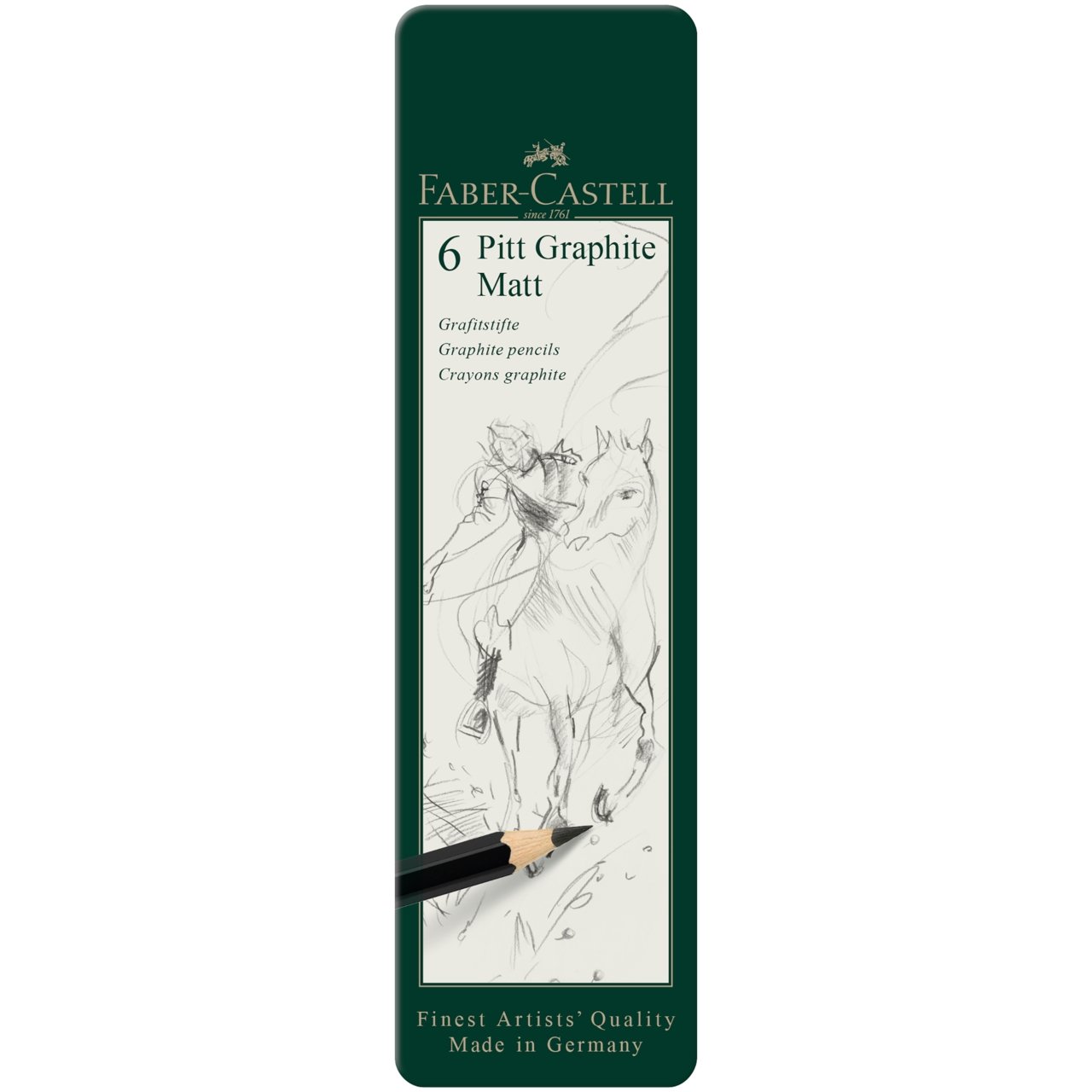 Faber-Castell Pitt Matte Graphite Pencil - 6 Pencil Tin Set - merriartist.com