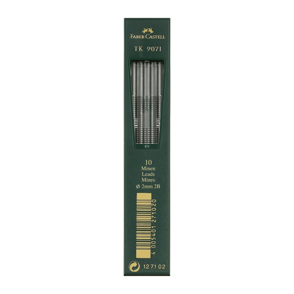 Faber Castell TK 9071 Lead 2 mm refill, 10 leads per tube - 2B - The Merri Artist - merriartist.com