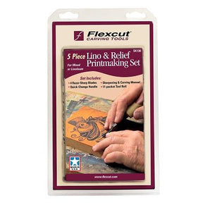Flexcut 5 Piece Lino & Relief Printmaking Set - merriartist.com