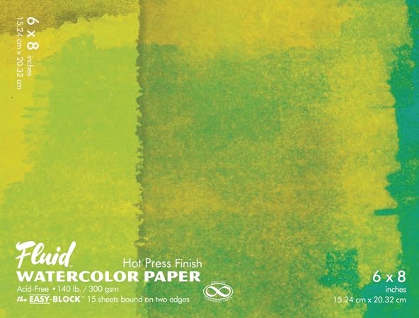 Fluid Watercolor Block - Hot Press - 6X8 - merriartist.com