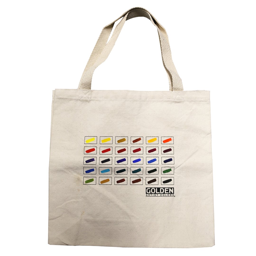 FREE with your $75 Golden Acrylic Purchase! GOLDEN Canvas Tote Bag (Hand-painted) - merriartist.com