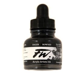 FW Acrylic Ink - 1 fl oz - Black (India) - merriartist.com