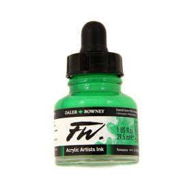 FW Acrylic Ink - 1 fl oz - Emerald Green - merriartist.com