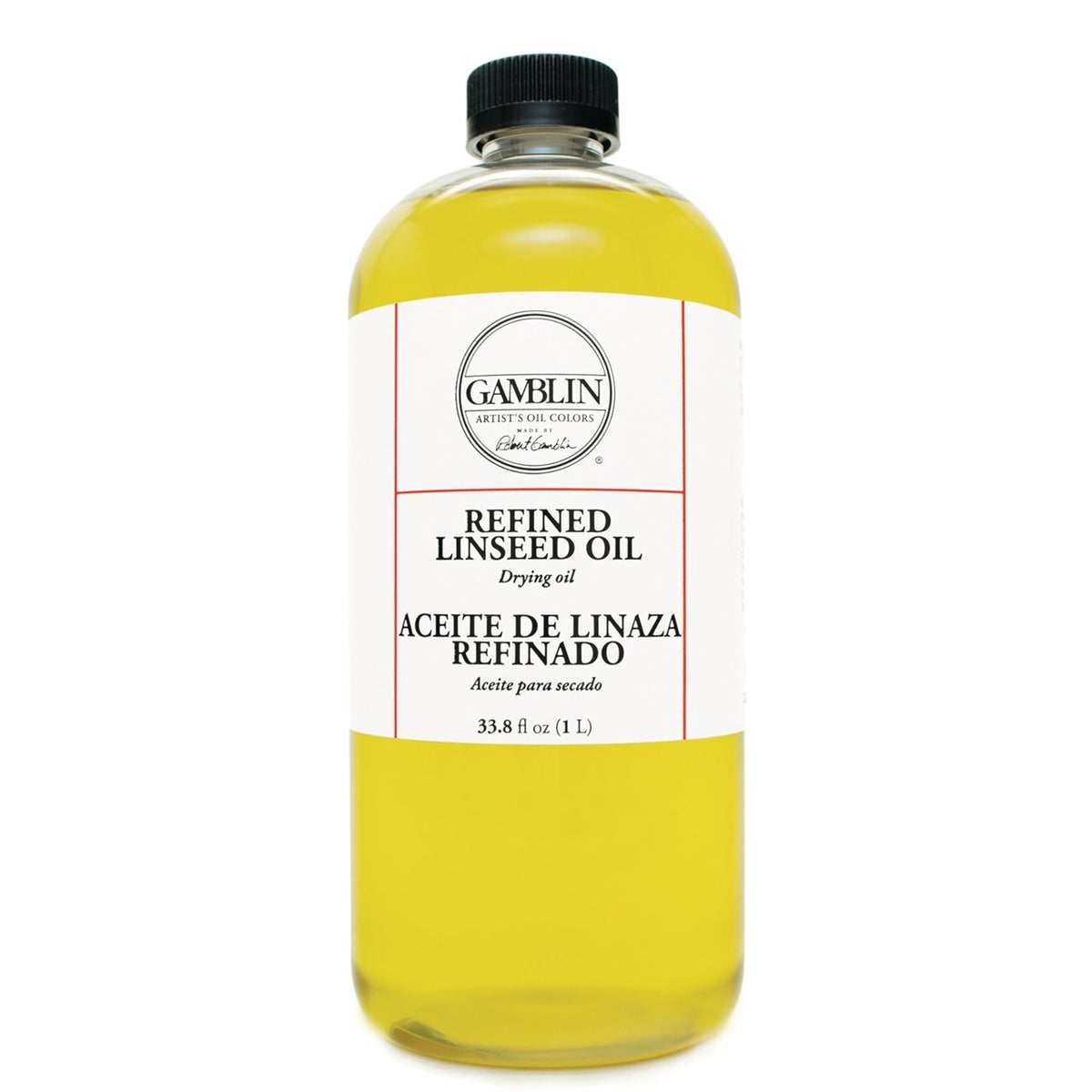 Gamblin Refined Linseed Oil 33.8 fl. ounces (1000 ml) - merriartist.com