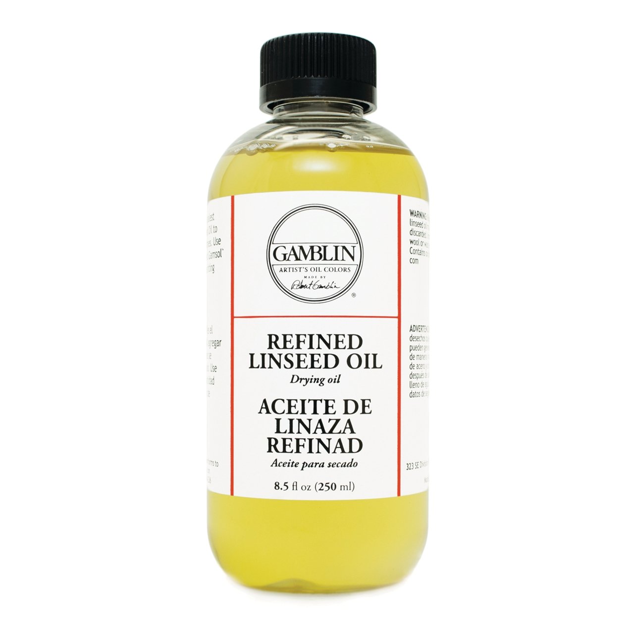 Gamblin Refined Linseed Oil 8.5 fl. ounce (250 ml) - merriartist.com