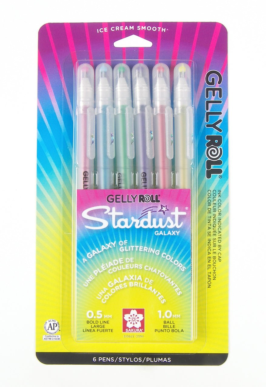 Gelly Roll Stardust Galaxy Bold Point Set of 6 - merriartist.com