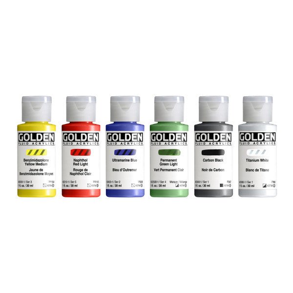 Golden Fluid Acrylics Professional 6-Color Intro Set