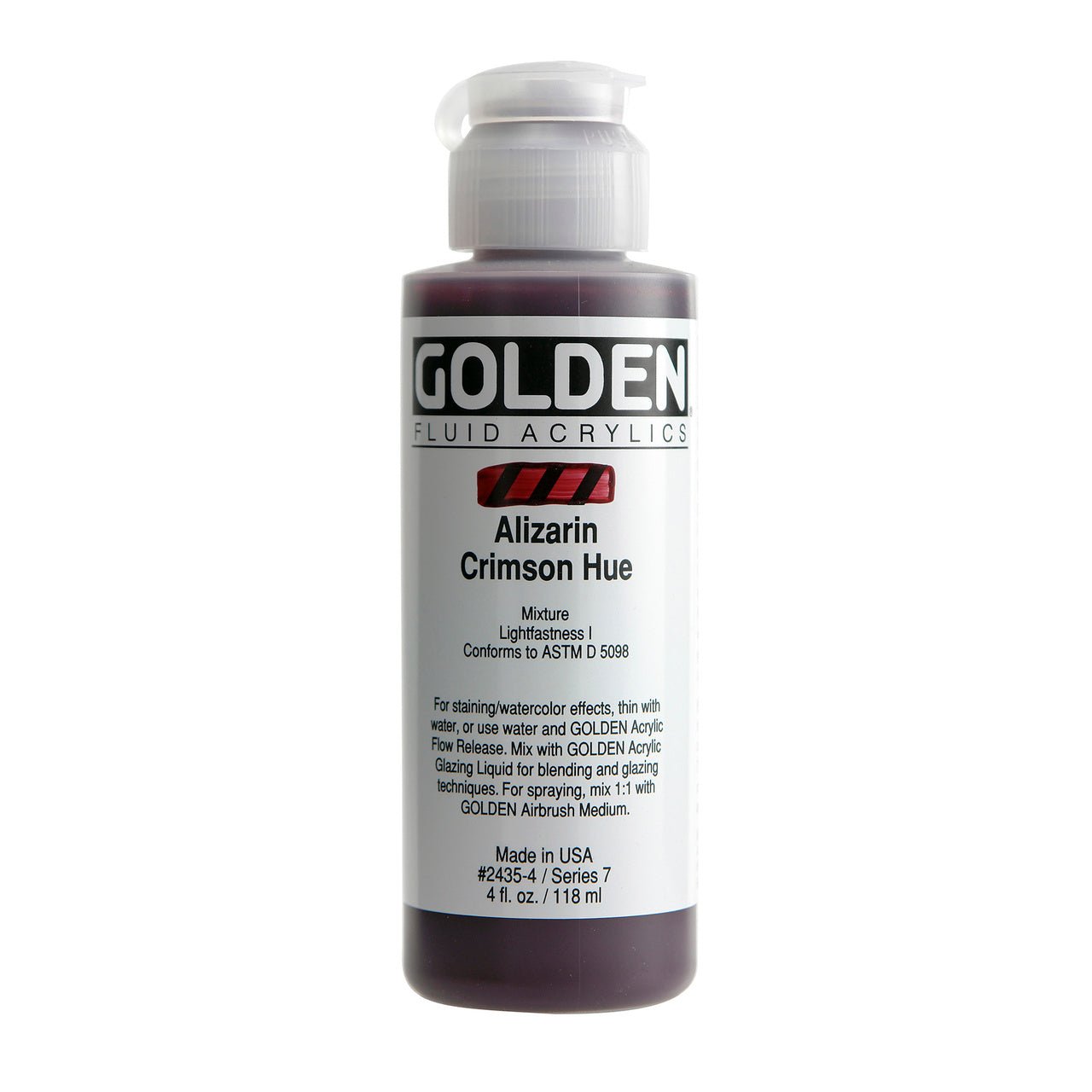 Golden Fluid Acrylic Alizarin Crimson Hue 4 oz - merriartist.com