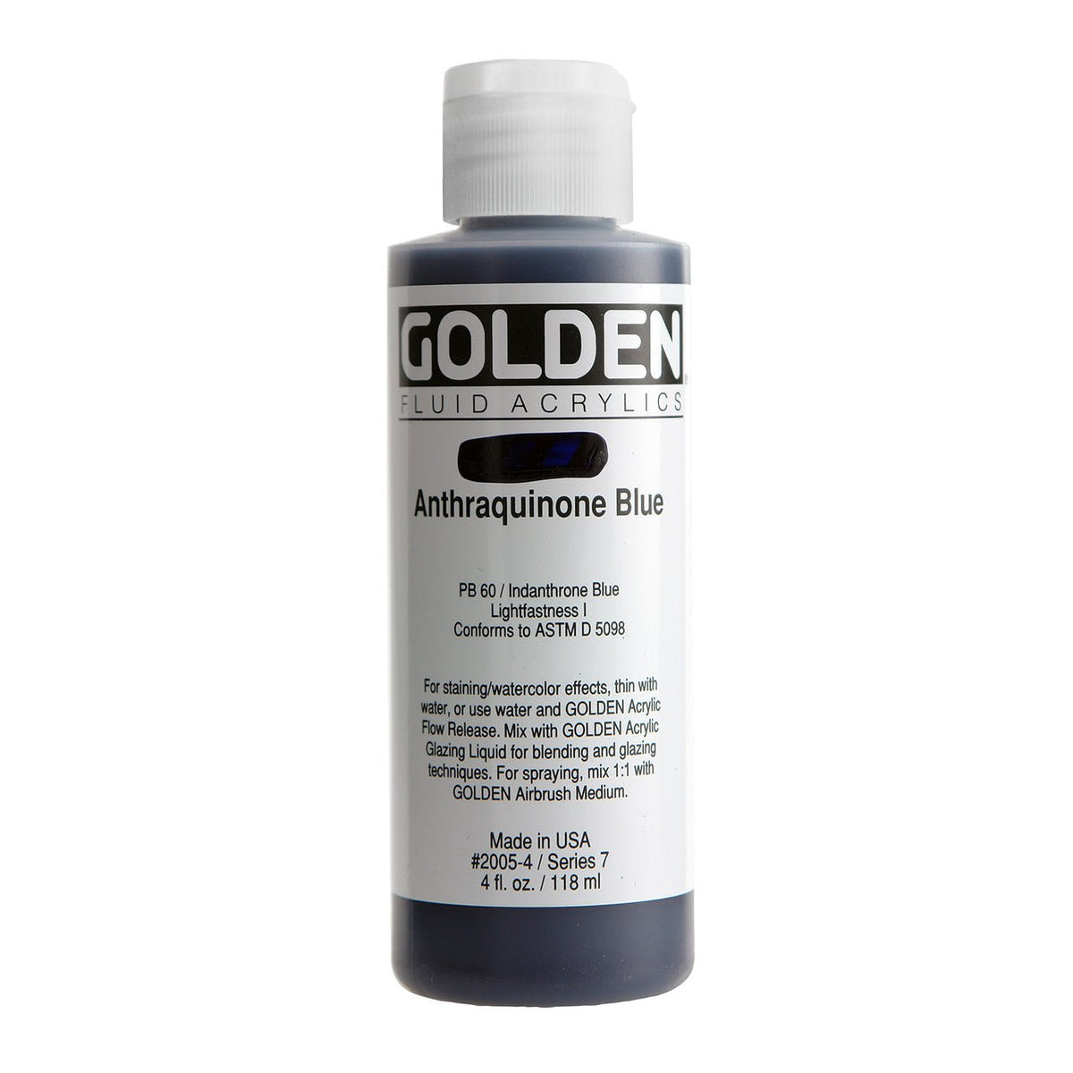 Golden Fluid Acrylic Anthraquinone Blue 4 oz - merriartist.com
