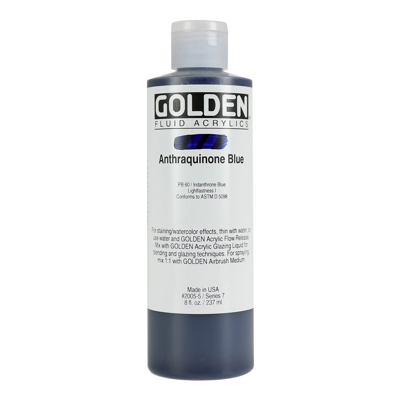 Golden Fluid Acrylic Anthraquinone Blue 8 oz - merriartist.com